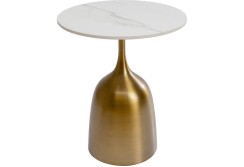 Stilingas staliukas baltu stalviršiu Ø45cm
