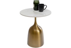 Stilingas staliukas baltu stalviršiu Ø45cm