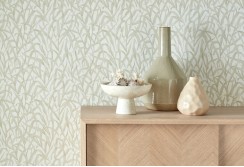Rusvi tapetai su žolės ornamentais W251318502