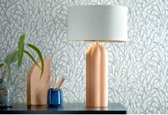 Mėlyni tapetai su žolės ornamentais W251318504