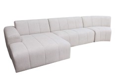Balta kampinė sofa 3dalių