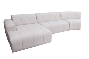 Balta kampinė sofa 3dalių