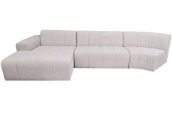 Balta kampinė sofa 3dalių