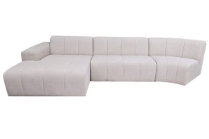 Balta kampinė sofa 3dalių