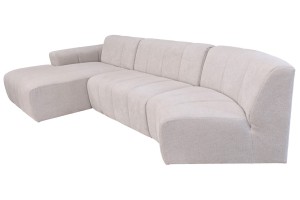 Balta kampinė sofa 3dalių