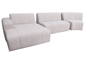 Balta kampinė sofa 3dalių