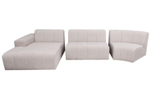 Balta kampinė sofa 3dalių