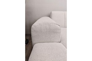 Balta kampinė sofa 3dalių
