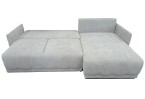 Pilka kampinė sofa su miegojimo funkcija ir patalynės dėže Pilka kampinė sofa su miegojimo funkcija ir patalynės dėže
