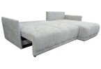Pilka kampinė sofa su miegojimo funkcija ir patalynės dėže Pilka kampinė sofa su miegojimo funkcija ir patalynės dėže